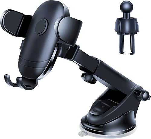 NOUTAIU Soporte de teléfono para automóvil soporte de teléfono de automóvil con agarre automático soporte de teléfono móvil para parabrisas de