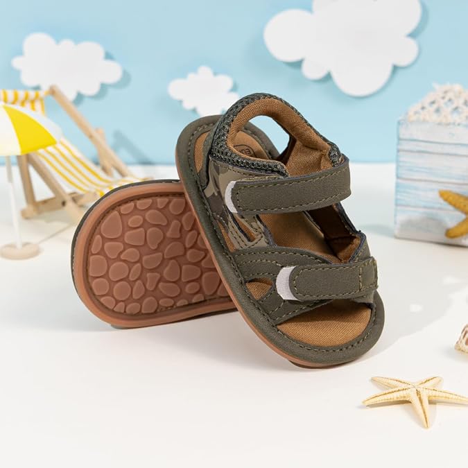 HsdsBebe Infant Baby Boys Girls Summer Beach Sandals Breathable Athletic Anti-slip Soft Sole Newborn First Walker Crib Shoes