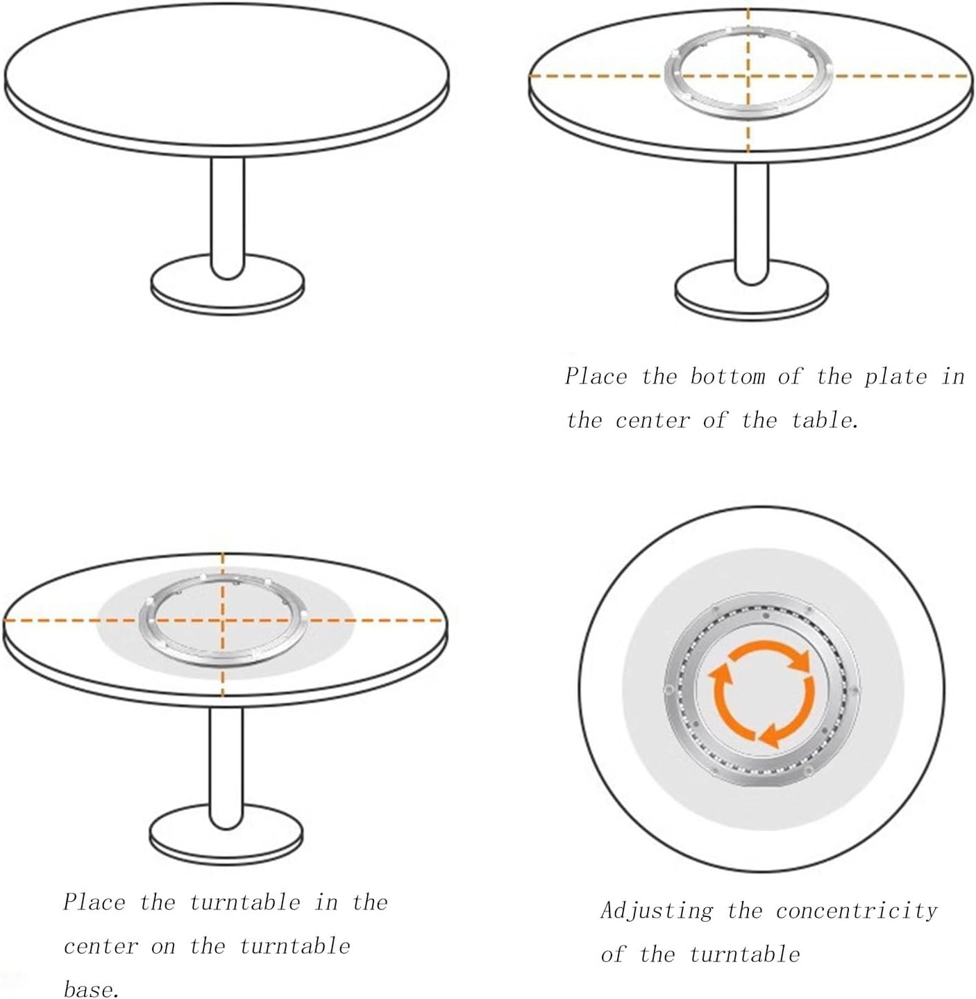 Turntable Base Suitable for Dining Tables, Diameter 250-400mm, 360-degree Rotation Bearing, Noise Reduction Design.(350mm)