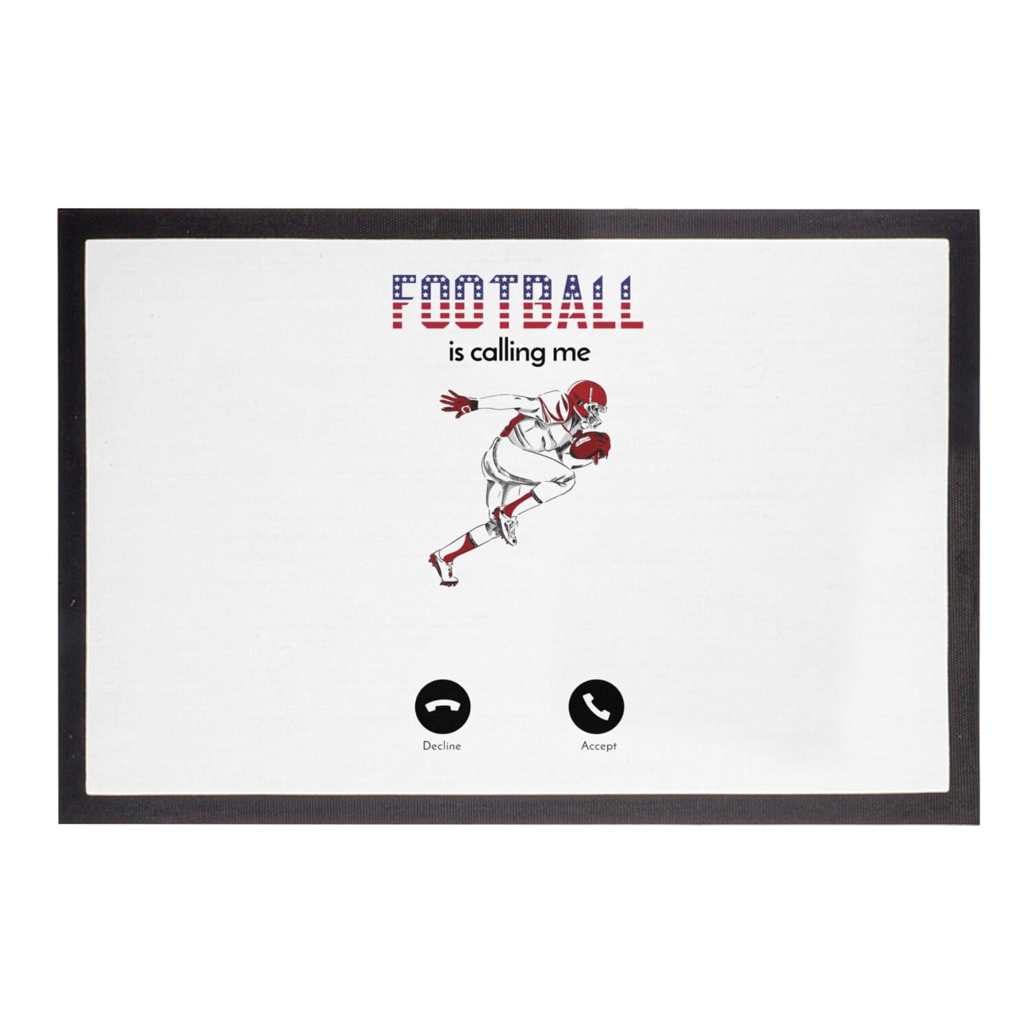 Paillasson blanc 60x40cm Fabulous avec barrière anti-saleté motif football de qualité