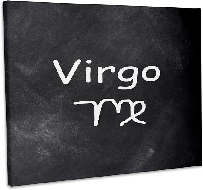 3dRose, Virgo Symbol Zodiac Sign Horoscope Chalkboard Design, Museum Grade Canvas Wrap 10x8