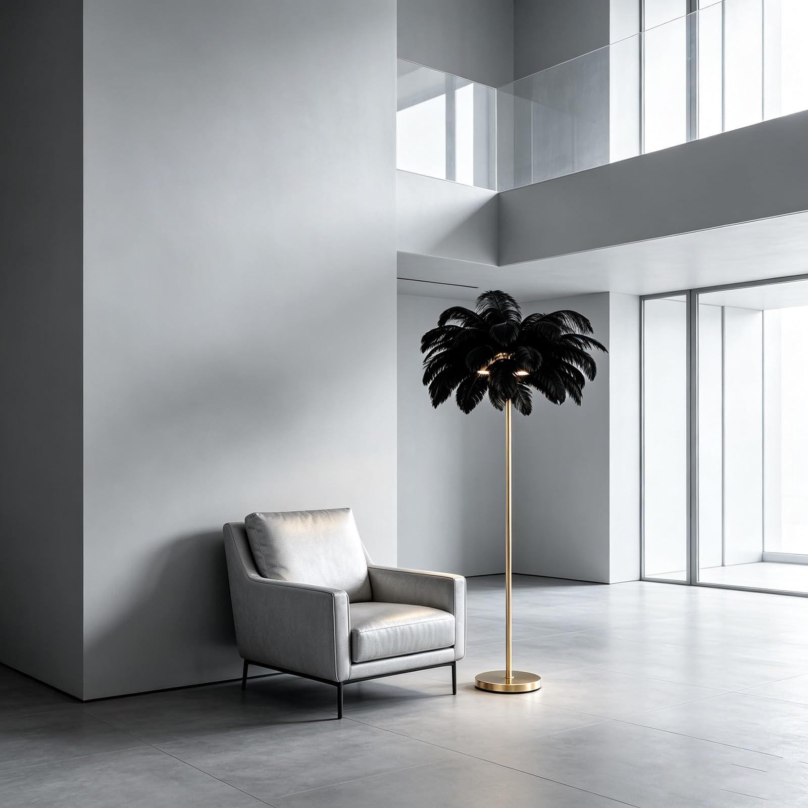 LCNDKF Indoor Decor Tall Feather LED Floor Lamp