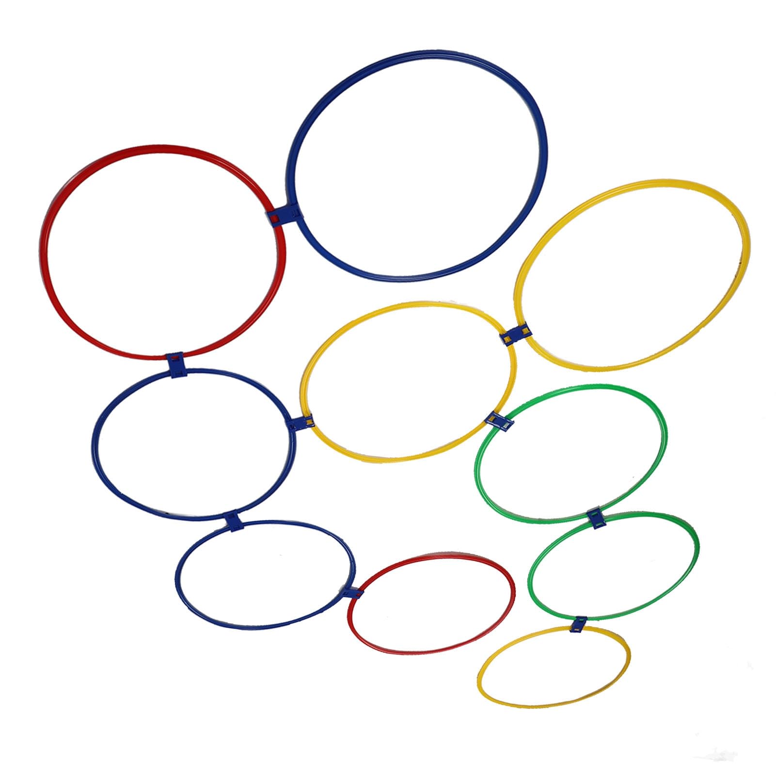 10 Aros de Ejercicio para Niños, Entrenamiento Sensorial, Aptitud Física con Anillos de Juego de Rayuela para Coordinación Mano-pie y Habilidades de Equilibrio (Diámetro 47