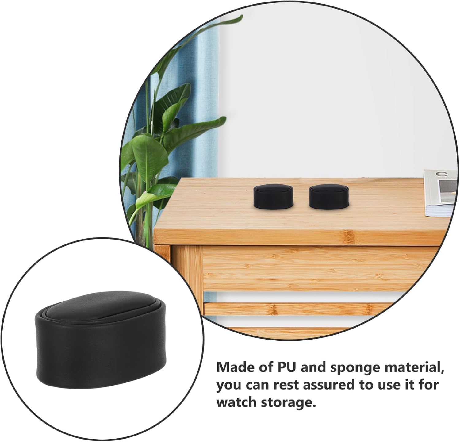 4Pcs Watch Winder Pillows Soft PU Sponge Cushions for Mechanical Watch Storage Durable and Gentle Design Suitable for Men and Women