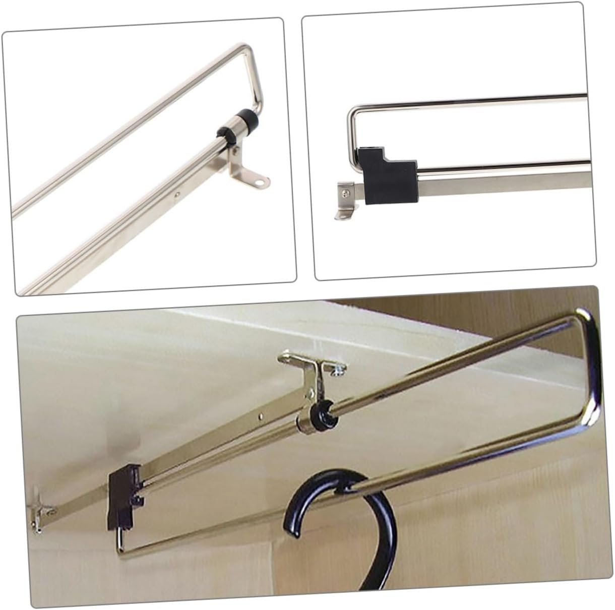 Ciieeo 5pcs Telescopic Closet Hanger Rods Adjustable Metal Clothes Bar for Wardrobes Heavy Duty Sturdy Design for Organized Storage Easy Installation