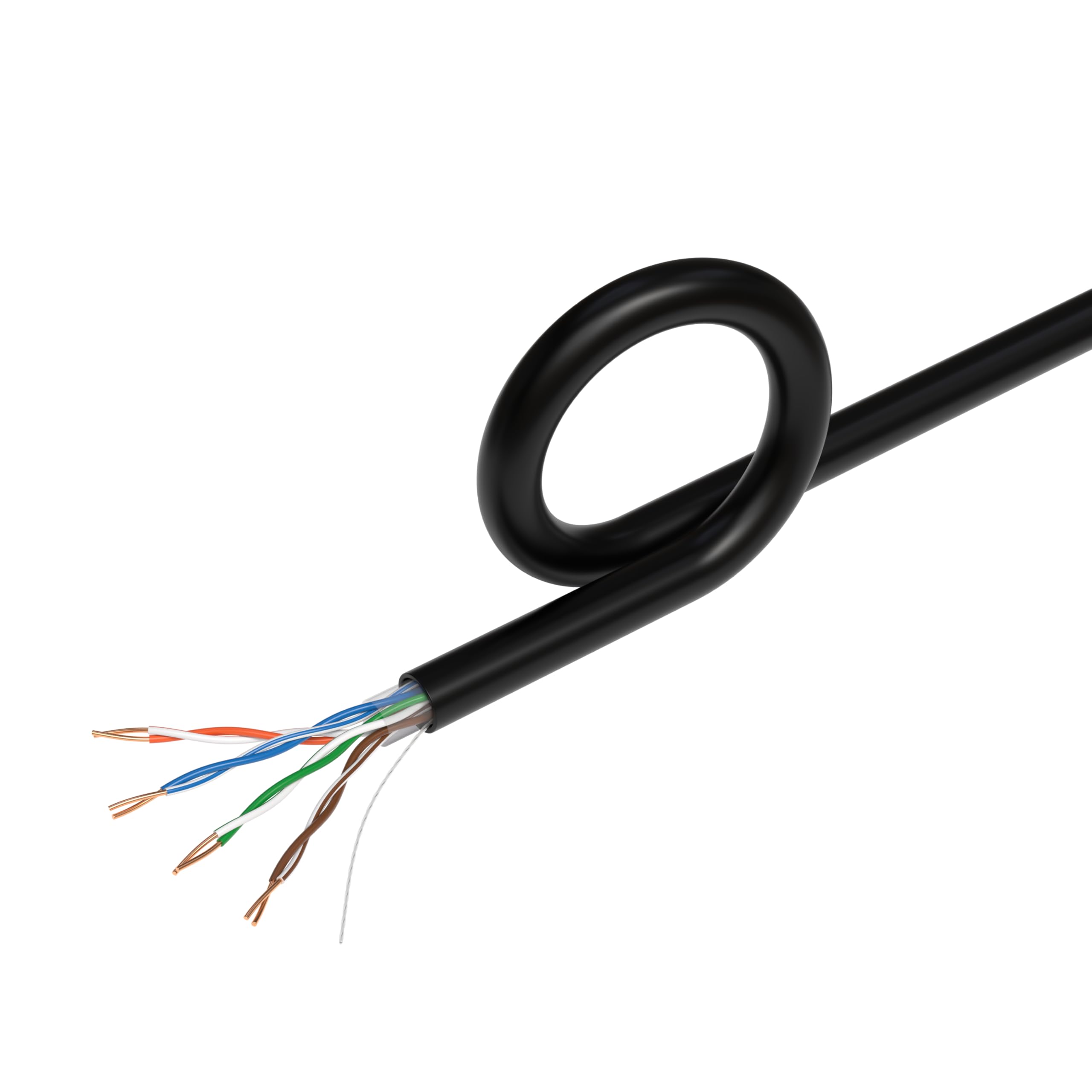 Cables Direct Online 1000FT Direct Burial CAT5e UTP Outdoor 24 AWG UV Resistant Cable Unshielded Copper Clad Aluminum Wire Solid (1000FT, UTP)