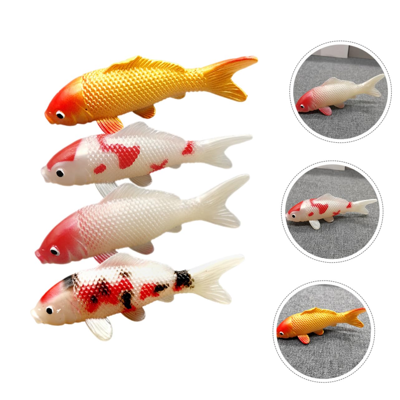 Amazon.co.jp: WRITWAA 4個 鯉の模擬モデル 多機能 装飾品 鯉の模型