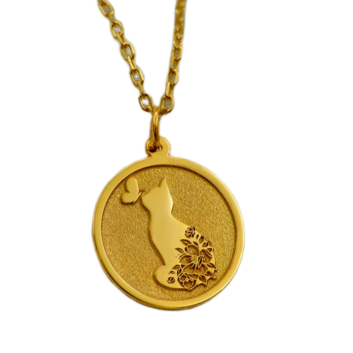 Collier chat papillon argent 925 symbole de paix et transformation - 5