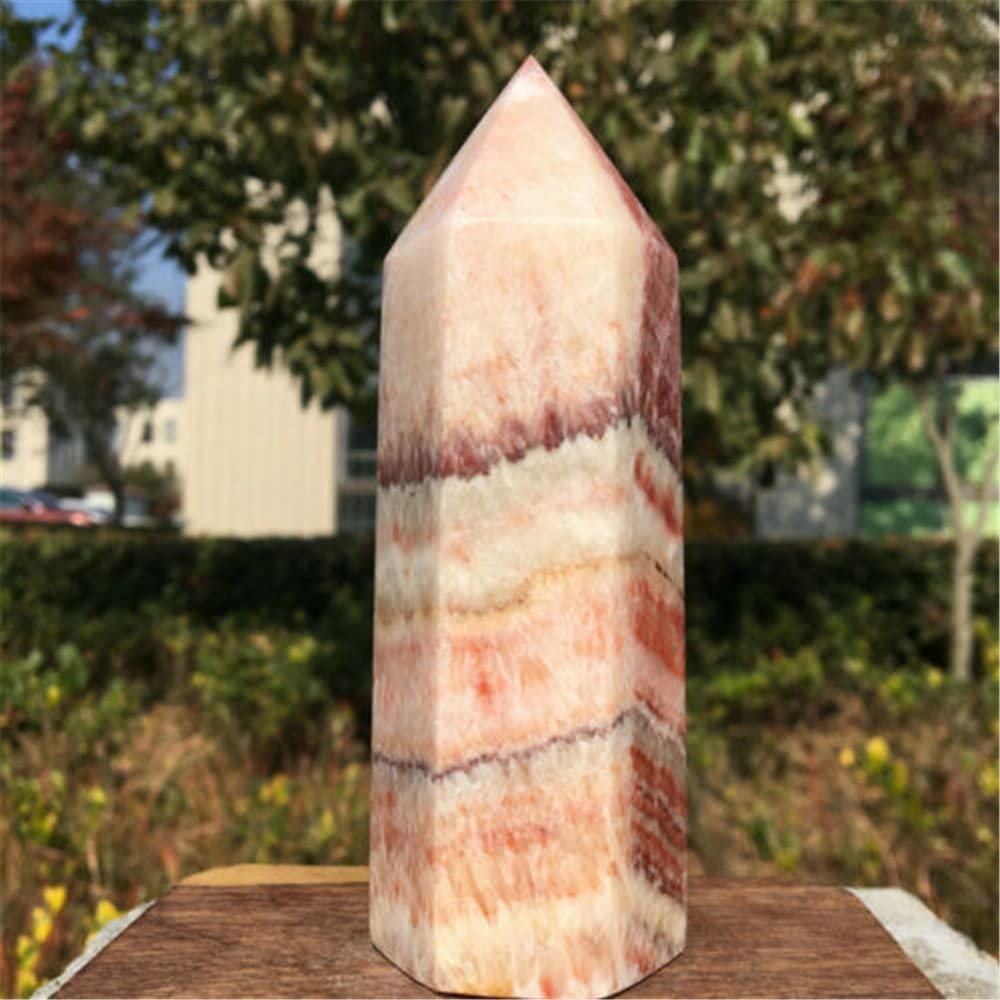 Kristallsteine, natürlicher Schweinestein, Säule, Quarzkristallturm ERTEYIN (Size : 550-600g)