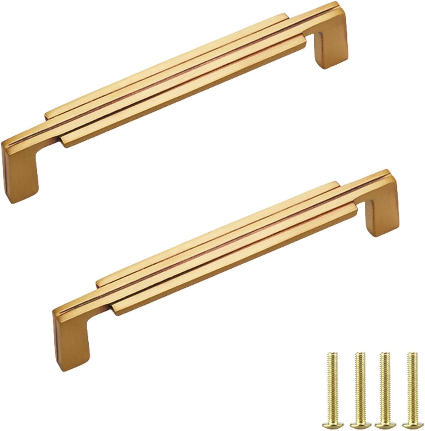 Djgkenvq Gold Drawer Handles, Cabinet Handles,2Pack Copper Handle Drawer Chinese Style Hole Pitch