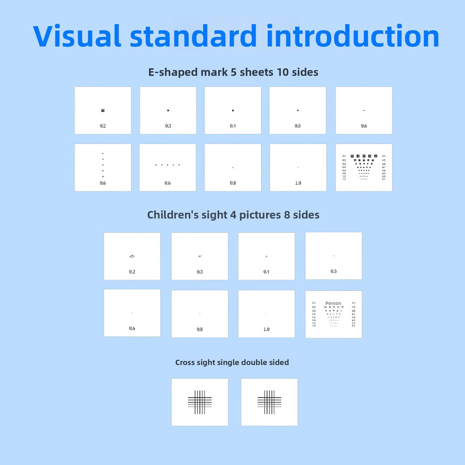 Lineal zur Seherkennung, verstellbare Höhe, 50 cm Inspektionsbereich, 9 visuelle Funktionskontrollen für die Augenuntersuchung
