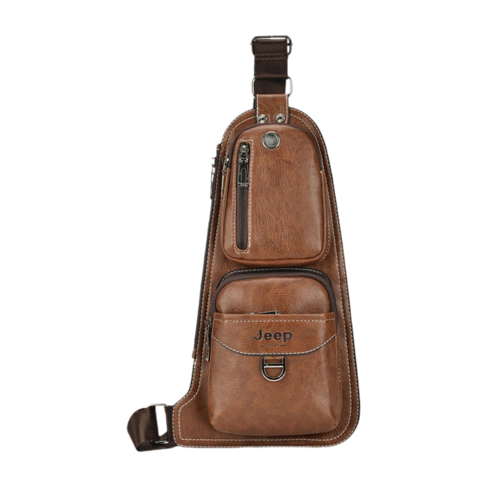 Lyla Men Chest Bag Portable Crossbody Bag for Hiking Traveling Outdoor Activities Brown-image-24