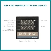 Vista 4 de REX-C100 PID Kit de controlador de temperatura con SSR y termopar controlador de termostato digital 0‑400 ℃+ 25A SSR + termopar tipo M6 K de 3.3 ft