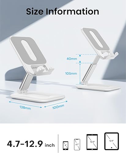 Miniatura 2 de OMOTON Soporte plegable para tablet iPad, soporte de monitor portátil, soporte de escritorio compatible con iPad ProAirMiniSamsung Galaxy