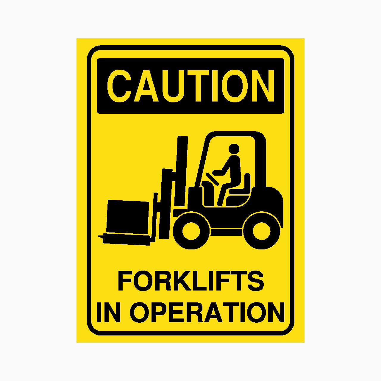 Forklifts In Operation Sign L6694, 12x8 Inch Metal Tin Sign, Workplace Industrial Safety Sign