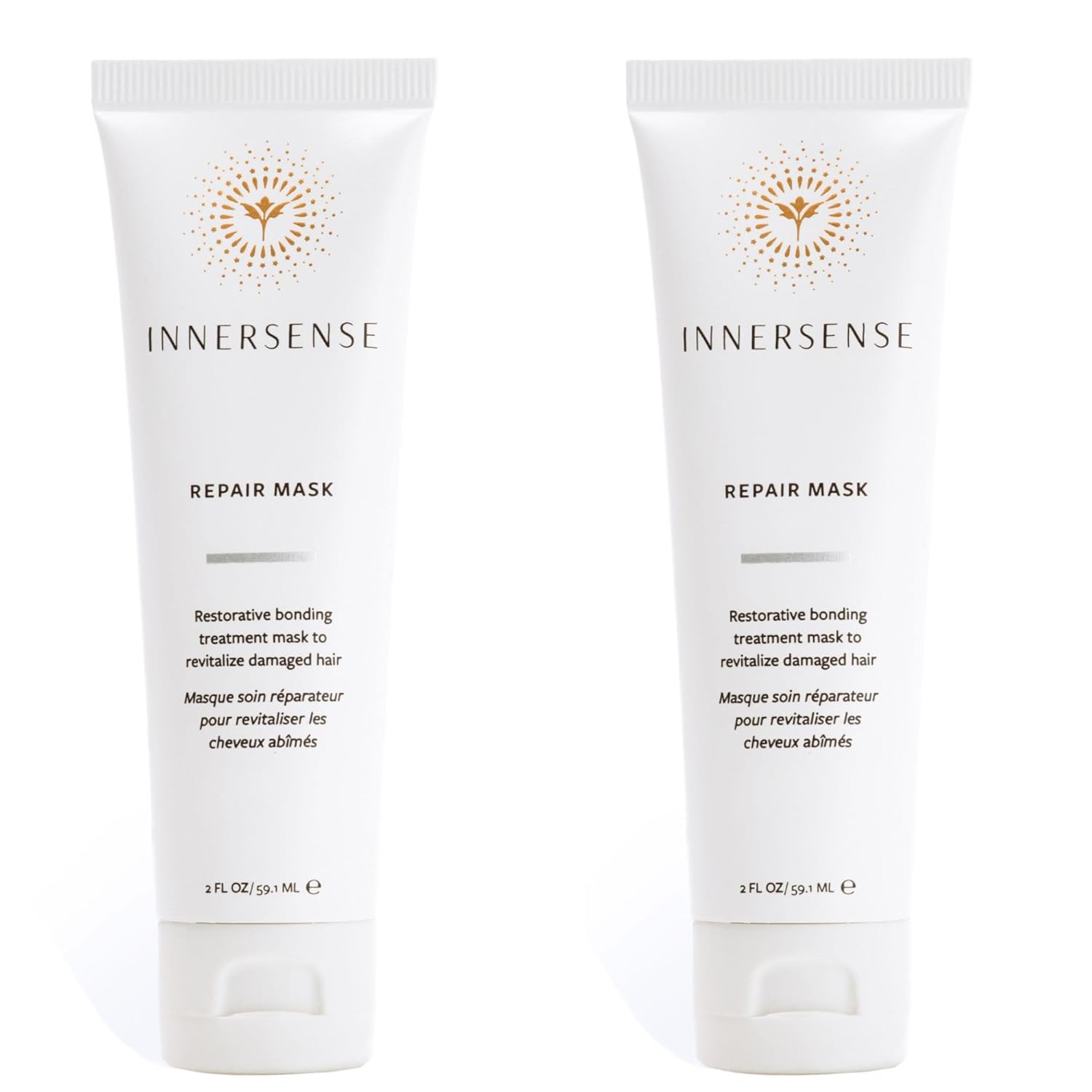 INNERSENSE Organic Beauty – Repair Hair Mask | Strengthen, Fortify, Smooth | Non-Toxic, Cruelty-Free, Clean Haircare (2 pack – 2 fl oz | 59.1 mL each)