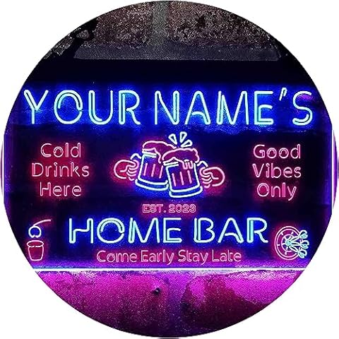 ADVPRO Personalized Your Name Custom Home Bar Beer Established Year Dual Color LED Neon Sign Red & Blue 16 x 12 Inches st6s43-p1-tm-rb Cover