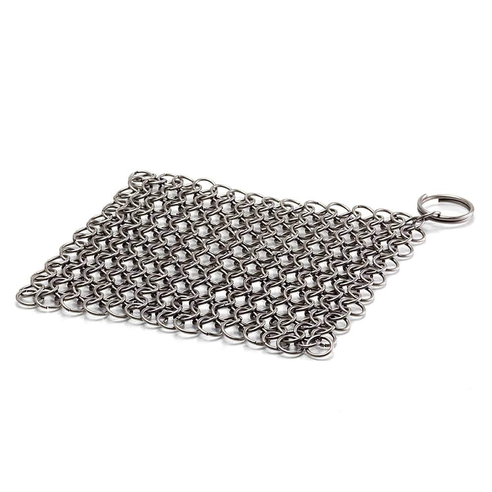 Petromax Cast Iron Pot Scrubber, Stainless Steel Chain Mail Skillet and Pan Cleaner Removes Burnt Residue on Cast or Wrought Iron Cookware, Regular 4.9