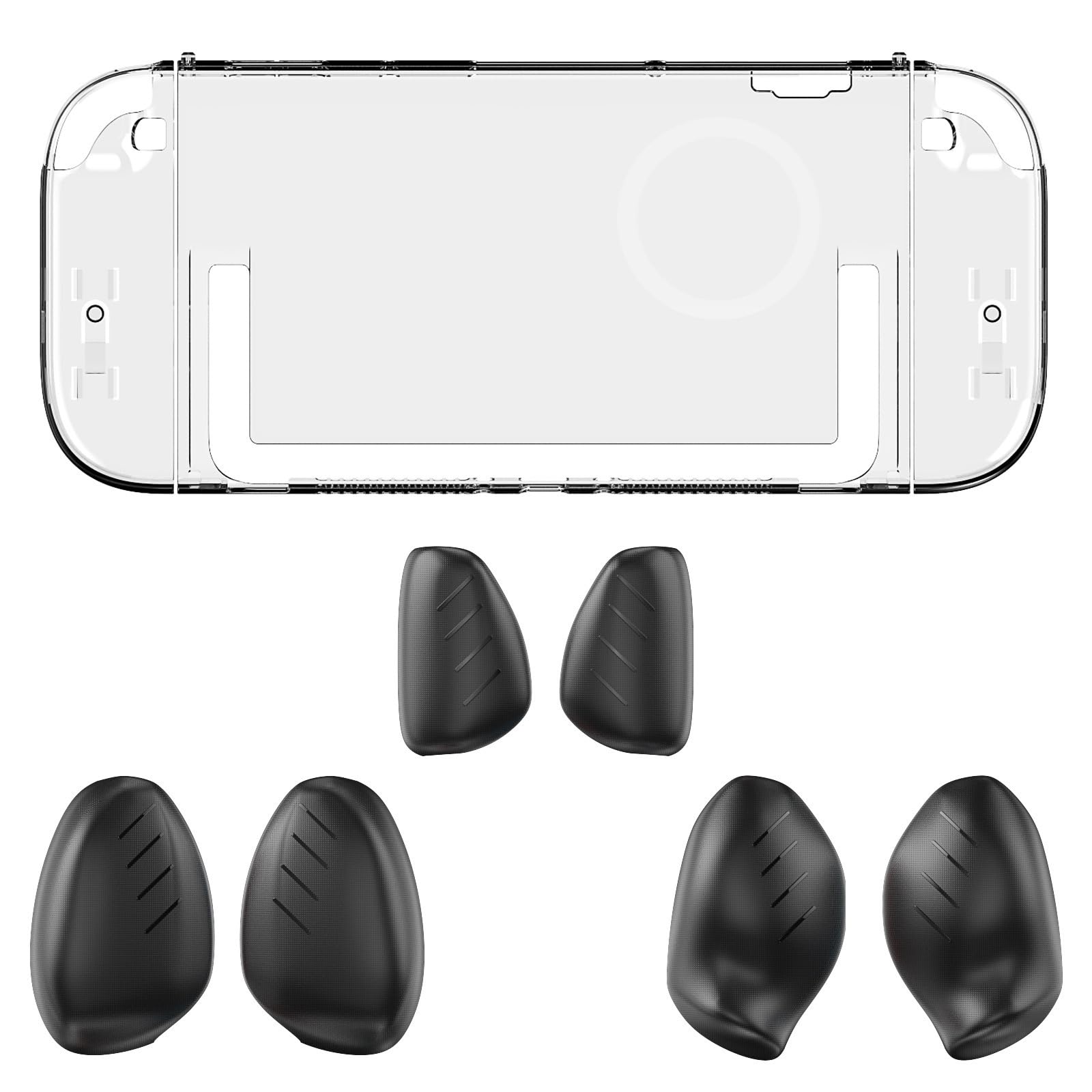 Sisyeuo Console Housing Clear Protector Covers with Handle Grips for NS2 Skin Sleeve Protective Case Scratchproof Shell Clear Case with Silicone Grips