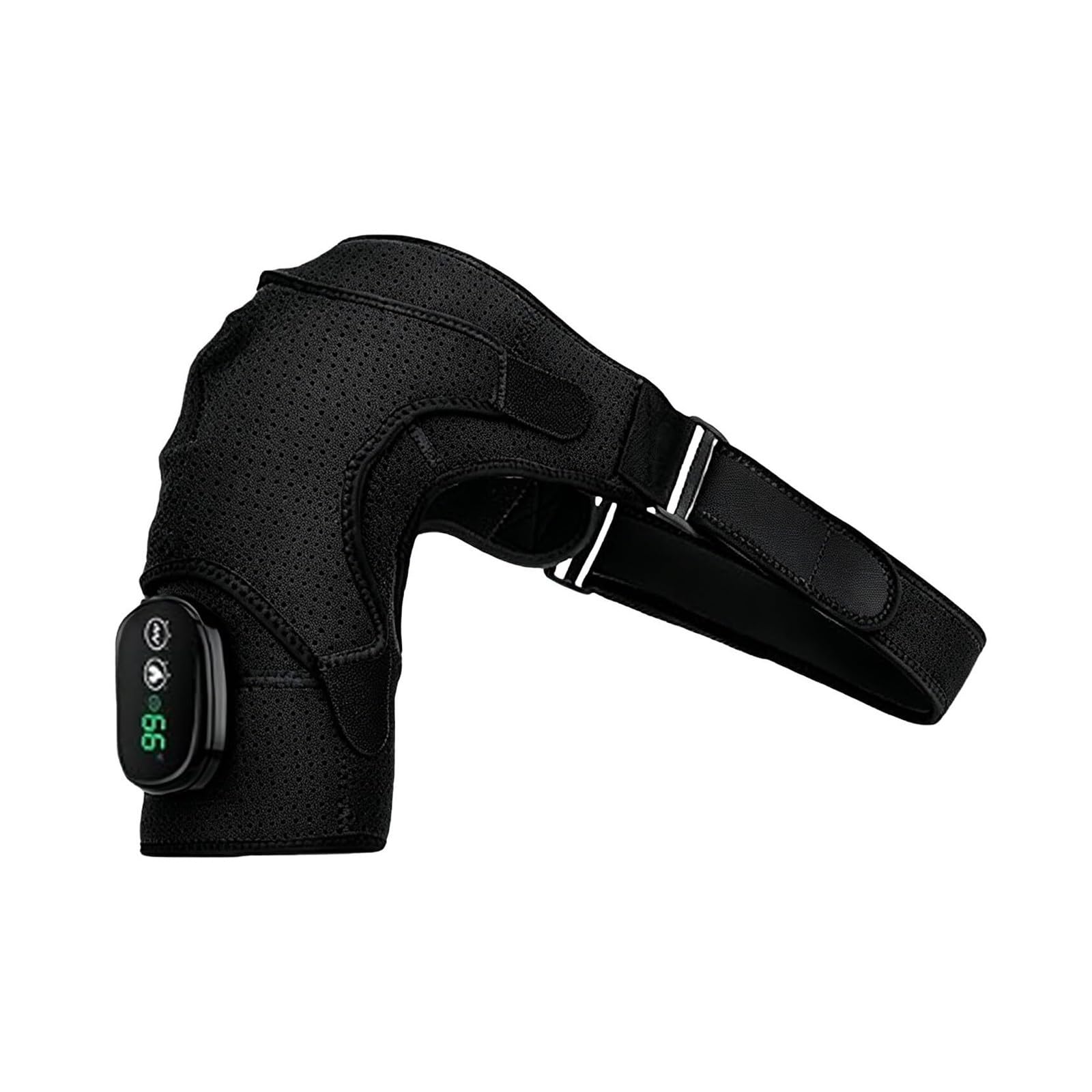 Cuscino riscaldante for spalle senza fili | 3 livelli di riscaldamento e 3 modalità di vibrazione, cinghie regolabili(Black)