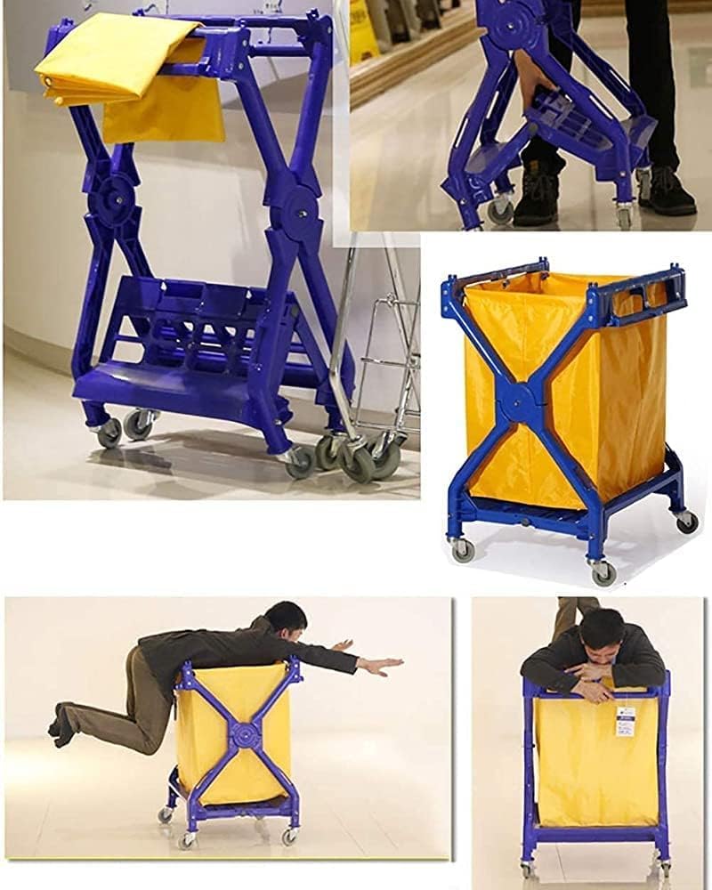 Carro De Recogida De Ropa con Diseño Plegable para El Servicio De Lavandería Y Limpieza De Ropa De Hotel. Carro Portátil Y Móvil para El Trabajo En La Lavanderí