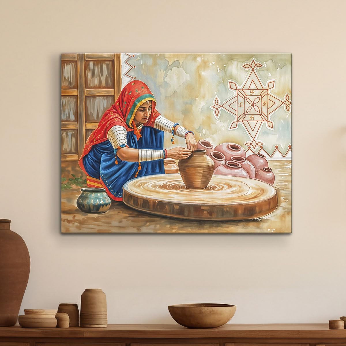 ArtX Indian Village Women Making Pots