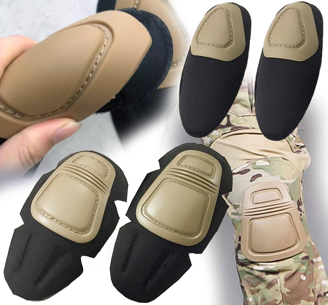 WorldShopping4U Militare Paintball Ginocchia e Gomiti Softair Combat Set di Sicurezza Gear