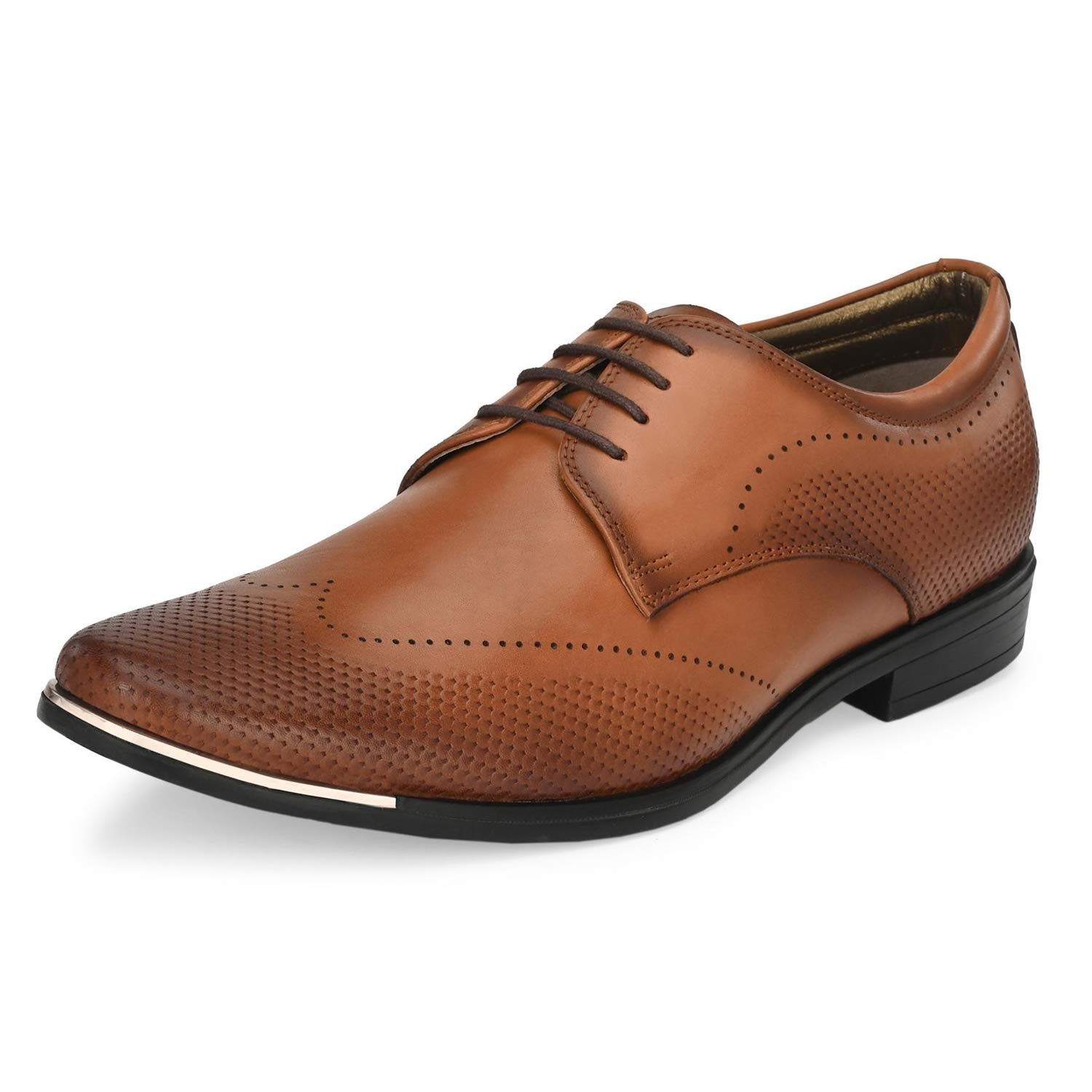 HITZ Men's Tan Leather Lace-Up Shoes