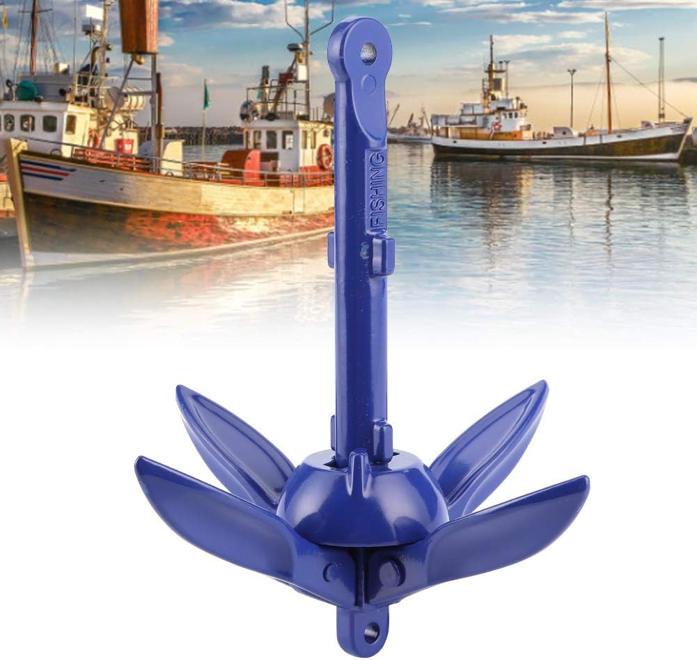 Qiilu Foldable Anchor Aluminum Alloy Grapnels Docking Hardware for Marine Yacht Kayak Canoes Blue Qiilu Foldable Anchor Aluminum Alloy Grapnels Docking Hardware for Marine Yacht Kayak Canoes Blue