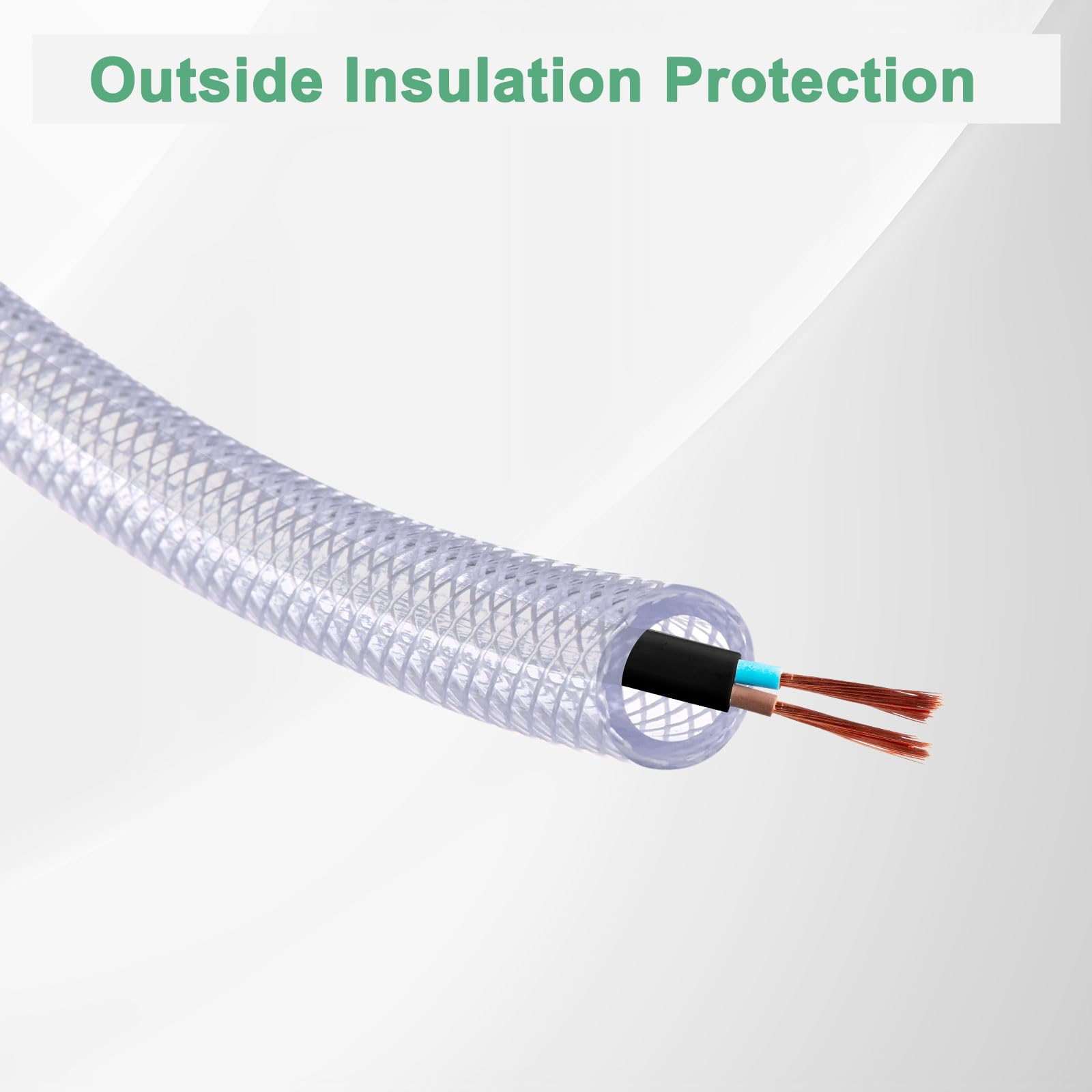M METERXITY Tubo De PVC Flexible Transparente Trenzado De Alta Presión 1/2" DI X 3/4" DE 25 Pies Para Líneas De Agua, Aceite Y Aire
