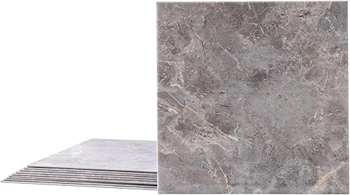 Adrmpest Azulejos de mármol gris roca para cocina, baño, chimenea, suelo, ducha, azulejos de pared, azulejos de vinilo compuesto de plástico PVC
