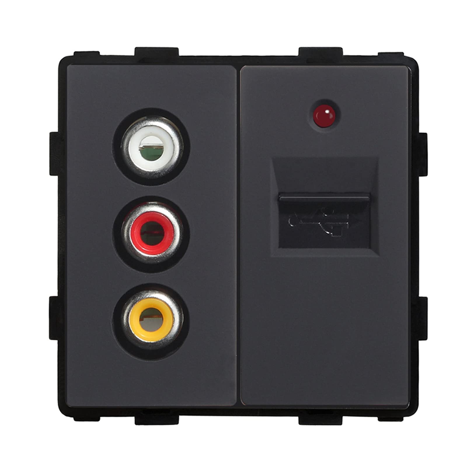 BSEED DIY 1/2 Audio and Video with USB Ethernet Outlet Black Charge Power Socket — image 1