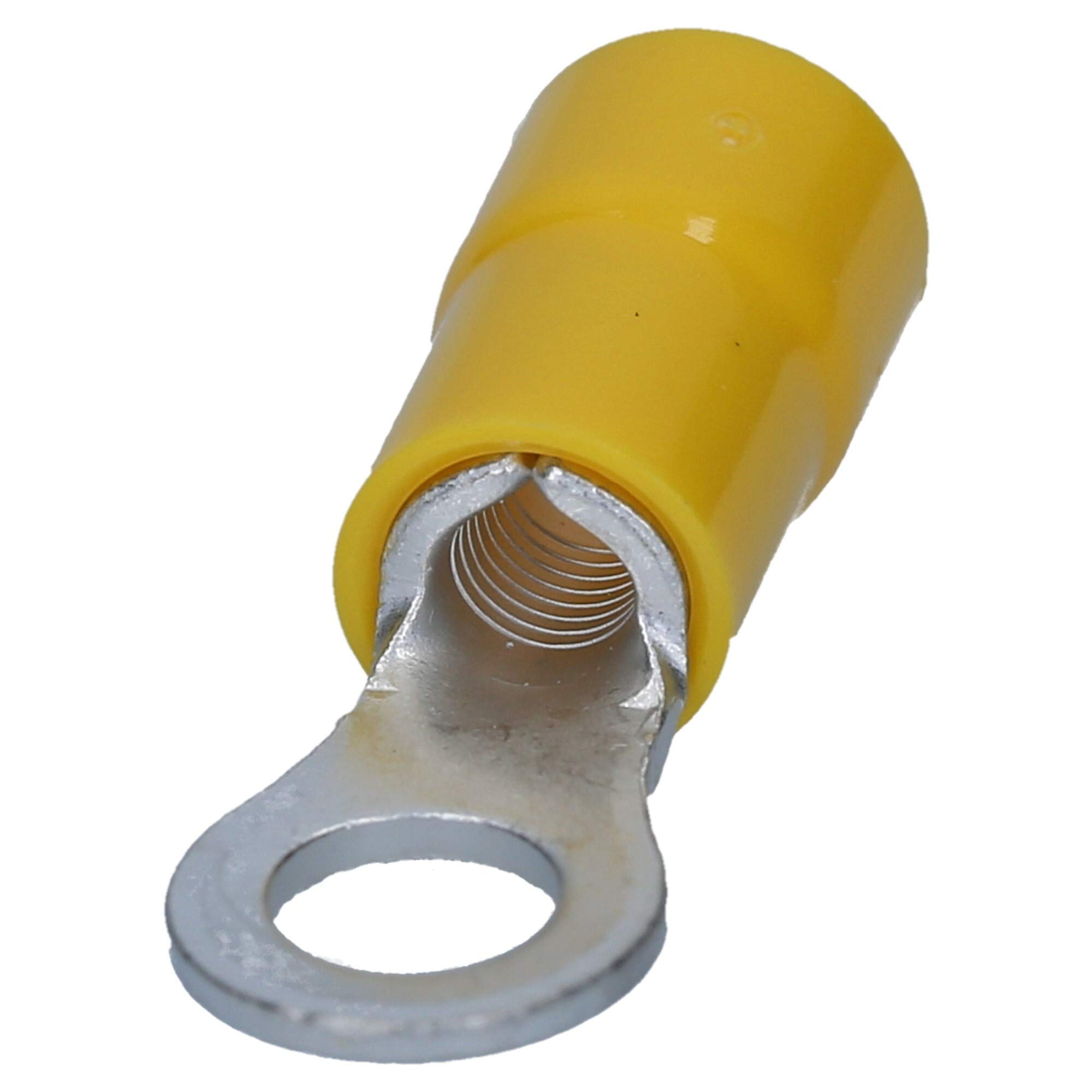 Cembre GF-M6 Lot de 100 Cosses à Œillet Isolées Jaunes 4-6 mm² | Connecteurs à sertir M6 en laiton étamé, qualité industrielle pour câblage électrique voiture, camion et maison.