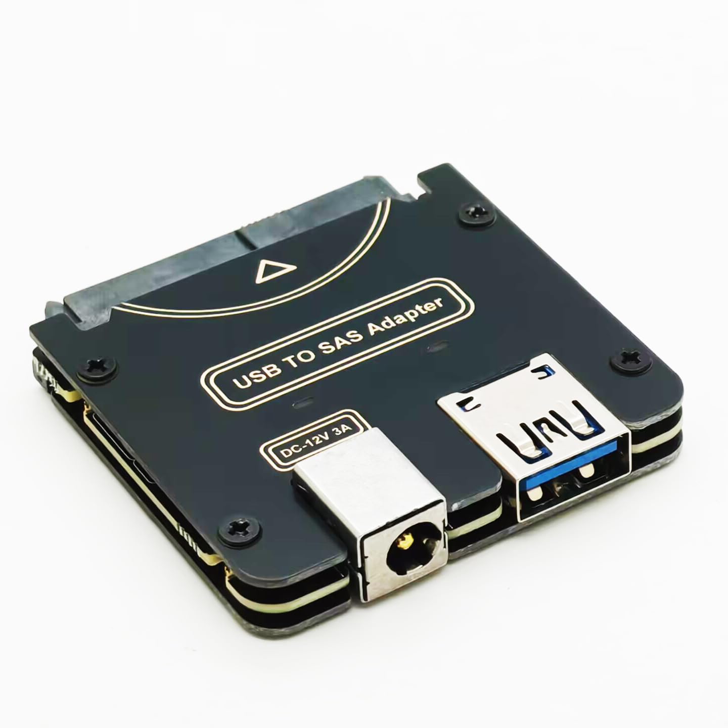 Sintech Tarjeta adaptadora SAS a USB 3.0, USB 3.0 tipo A, SAS SATA, lector de carcasa de disco duro para HDD SSD de 2.5 y 3.5 pulgadas