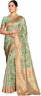 SUTRITI STYLE SOUL Banarasi Silk Saree with Golden Zari Floral Weaving | Soft Lightweight Traditional Saree for Women | Pe... Price In India