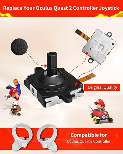 Miniatura 3 de Kit de repuesto 13 en 1 para controlador Meta Quest 3, kit de reparación para controlador Oculus Quest 3, accesorios Quest 3 con joysticks,