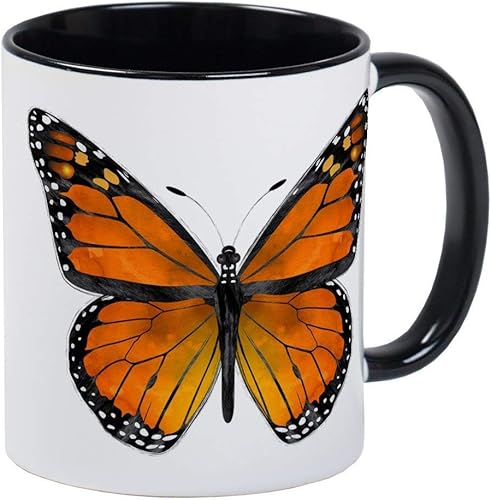 Anillo Mariposa Monarca - Taza de cerámica de 11.0 fl oz para café y té.