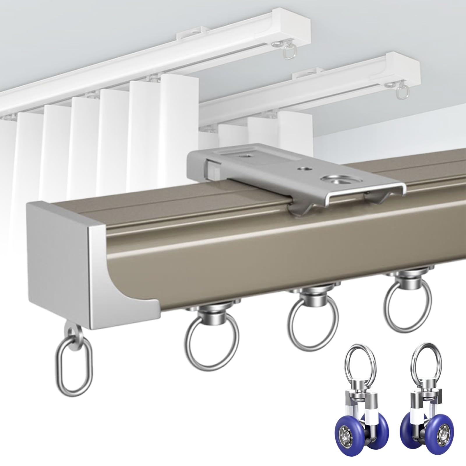 Rail de plafond pour rideaux en aluminium 115m créez un salon chaleureux