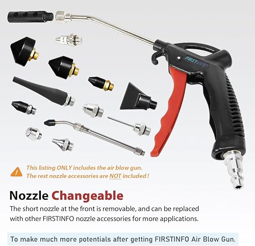 Miniatura 4 de FIRSTINFO - Pistola de soplado de aire con boquilla de flujo de aire de 4.52 pulgadas (4.528 in) (fija)
