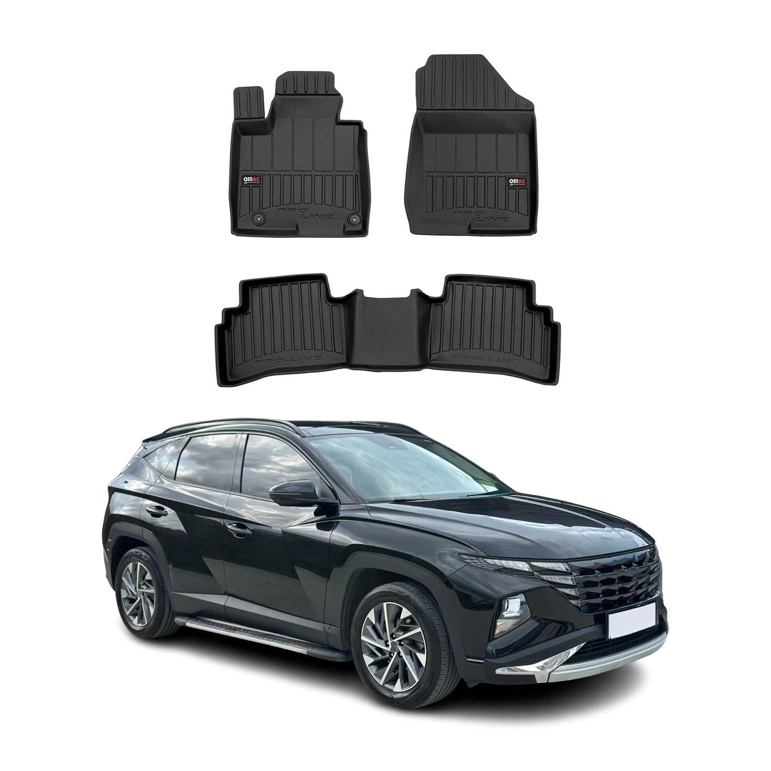 OMAC Alfombrillas de Goma Compatibles con Hyundai Tucson 2021-2025 Premium TPE Alfombrillas de Coche 4tlg