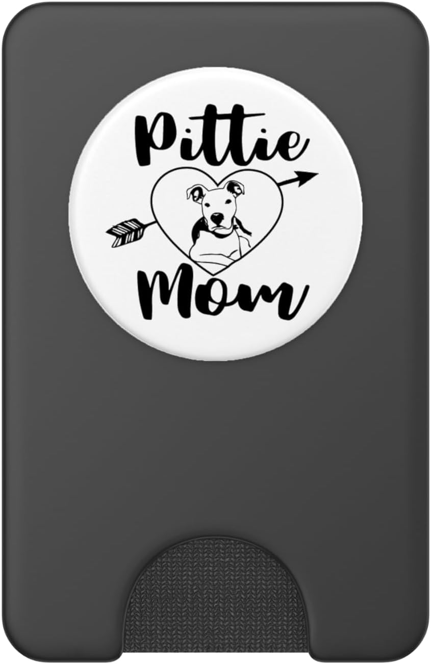 Pittie Mom Pitbull Lover Cute Pit Bull mama Arrow Heart PopSockets PopWallet for MagSafe