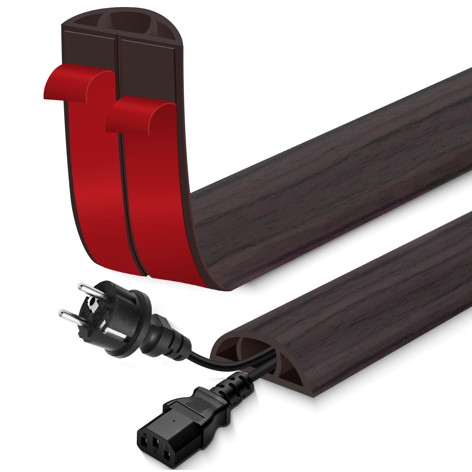 Floor Cord Cover for Wires on Floor Self Adhesive Cord Hider Floor Cable Management Wire Covers for Cords Protector Prevent Cable Trips Cord Cavity W