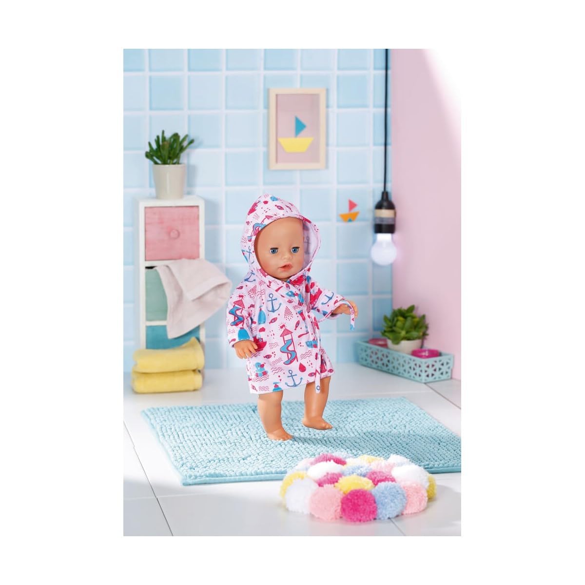 BABY born Unisex Kids BABY Bath Bathrobe 43cm For Toddlers 2 Years Up Easy for Small Hands Includes Bathrobe, Multi Colour, 29.9 x 5.9 29.2 cm 90 Grams UK