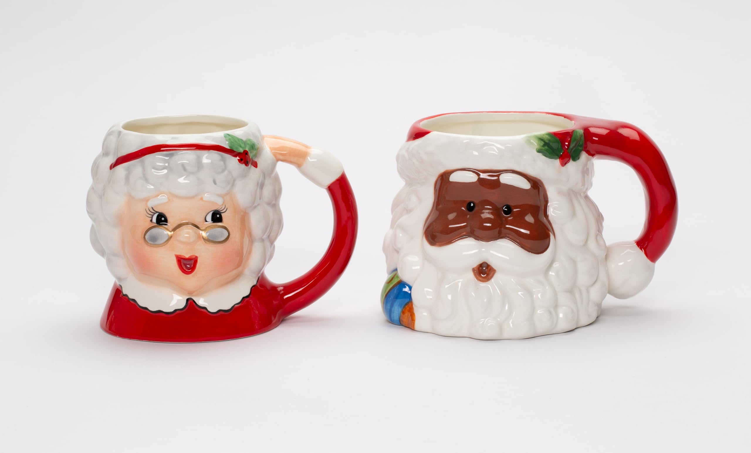 Amazon.com: Cosmos Gifts Fine Ceramic Christmas Holidays Interracial African  American Black Mr. Santa Claus with Caucasian White Mrs. Claus Mugs Set of  2 (2 Pieces Set), 5-3/4'' L : Home & Kitchen