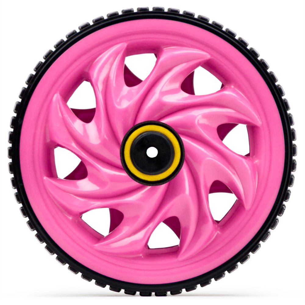 Crown Sporting Goods Ab Wheel with Dual Non-Skid Wheels and No-Slip Comfort Grips, Pink