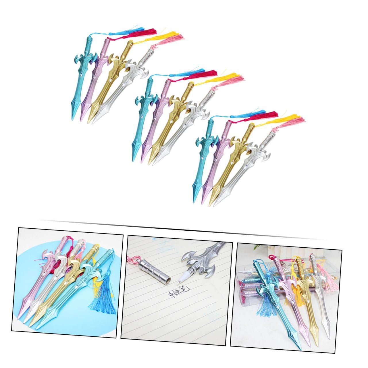 Housoutil 36 Pièces Lot de Stylos Gel Original avec Pendentif Tassel Stylos Gel pour Étudiants Compact pour Bureau et