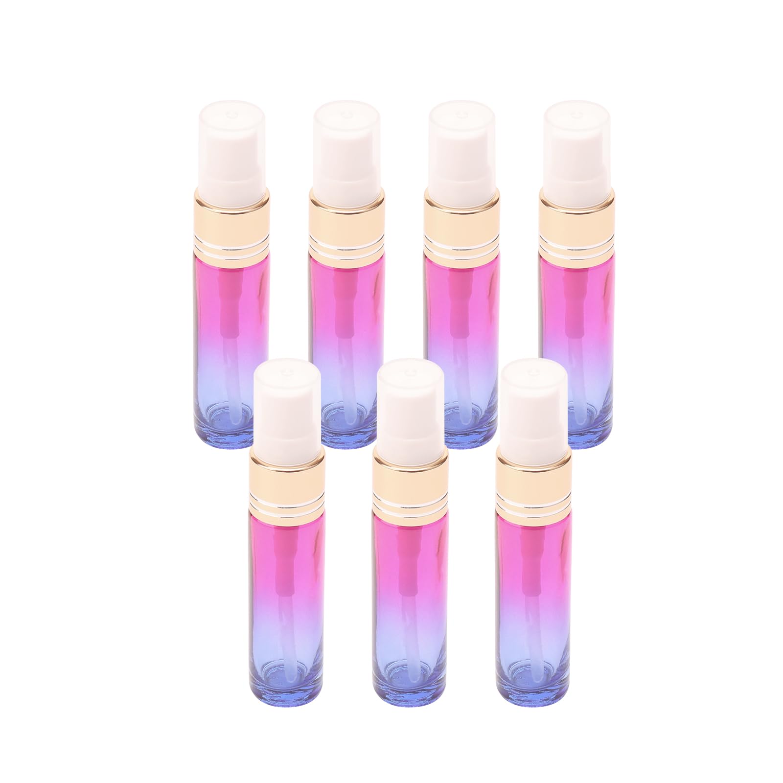 Kesell7 Pcs Rose-blue Mini Refillable Empty Perfume Atomizer Spray Bottle For Travel Spray Scent Pump Case 10ml