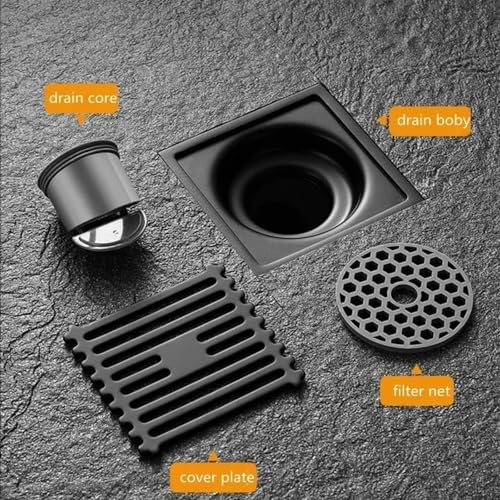 Drain de sol de douche en acier inoxydable avec sa grille découvrable