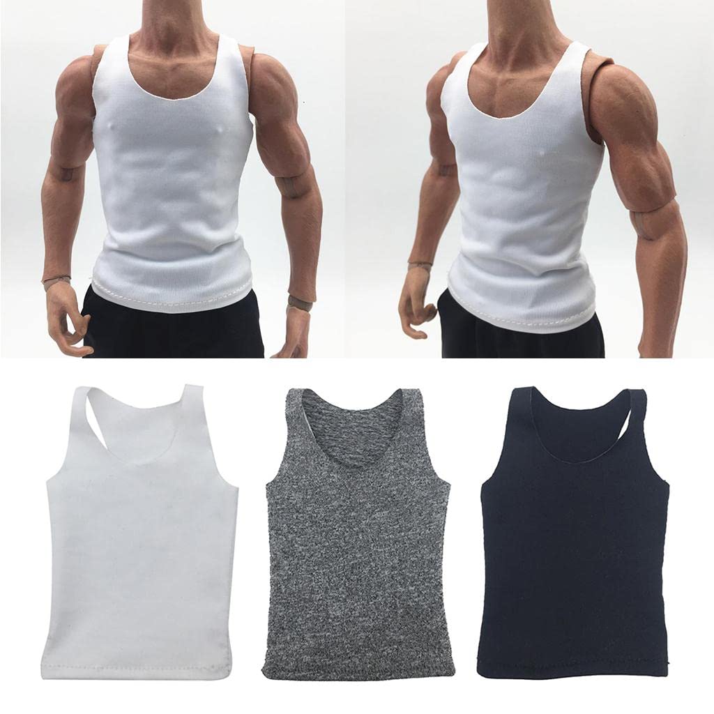 CALANDIS 1pc 1/6 Men Sports Vest Soldier Clothing for HT Toys Accessories Parts White