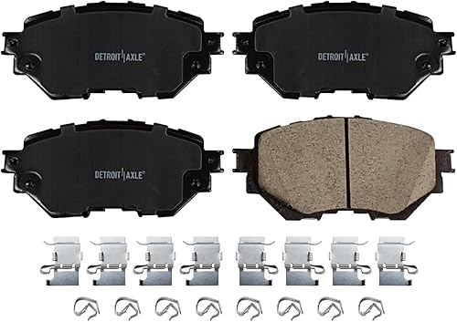 Miniatura 9 de Detroit Axle - Rotores de freno de disco delantero de 11.02 pulgadas (11.024 in) + kit de pastillas de freno de cerámica de repuesto para Mazda 3